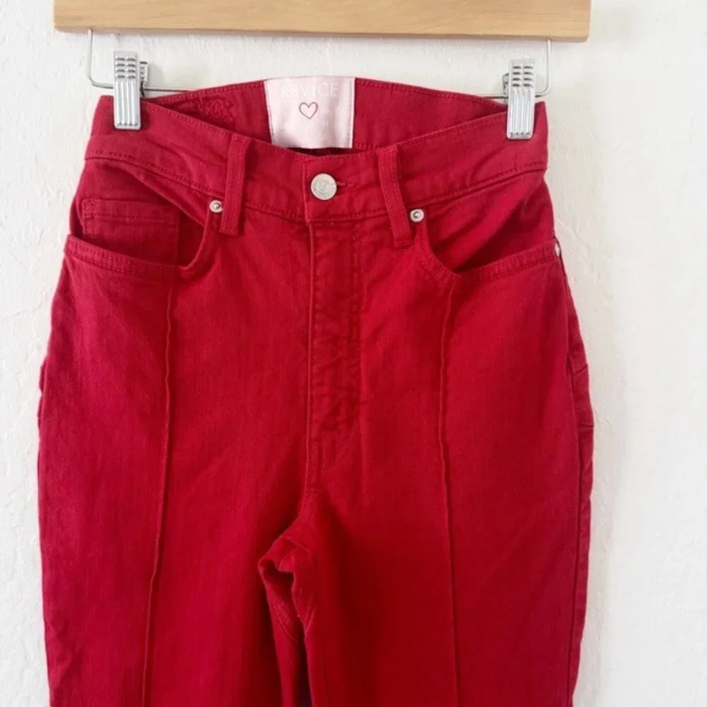 Revice Denim Venus Flare Jeans Red Mars Bar size 25 - Picture 3 of 12